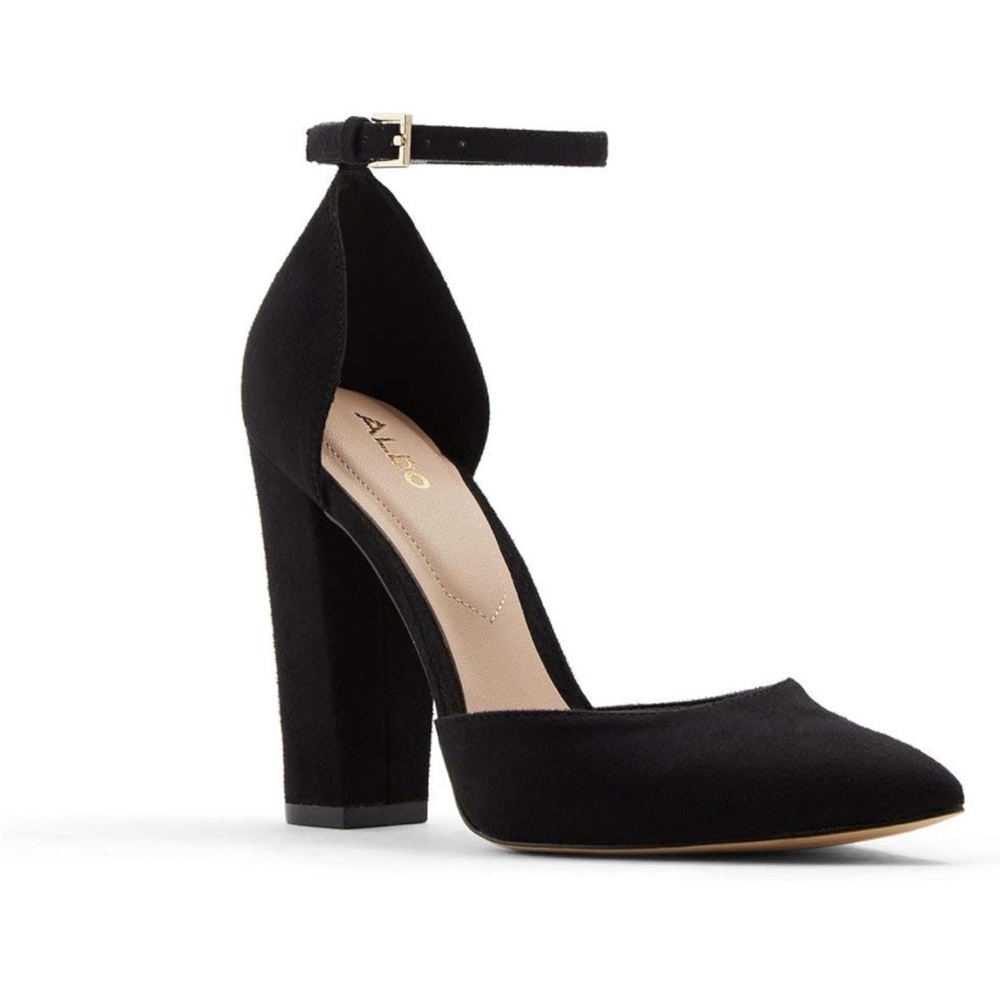 Aldo Black Block Heel Pumps with Ankle Strap (Nicholes) - Never worn!